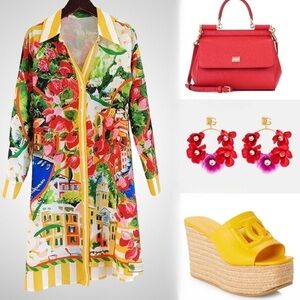 Portofino Bay Elegant Midi Dress Single Breasted Long Sleeves Shirtdress